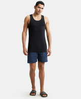 Men's Black Pure Cotton Vest
