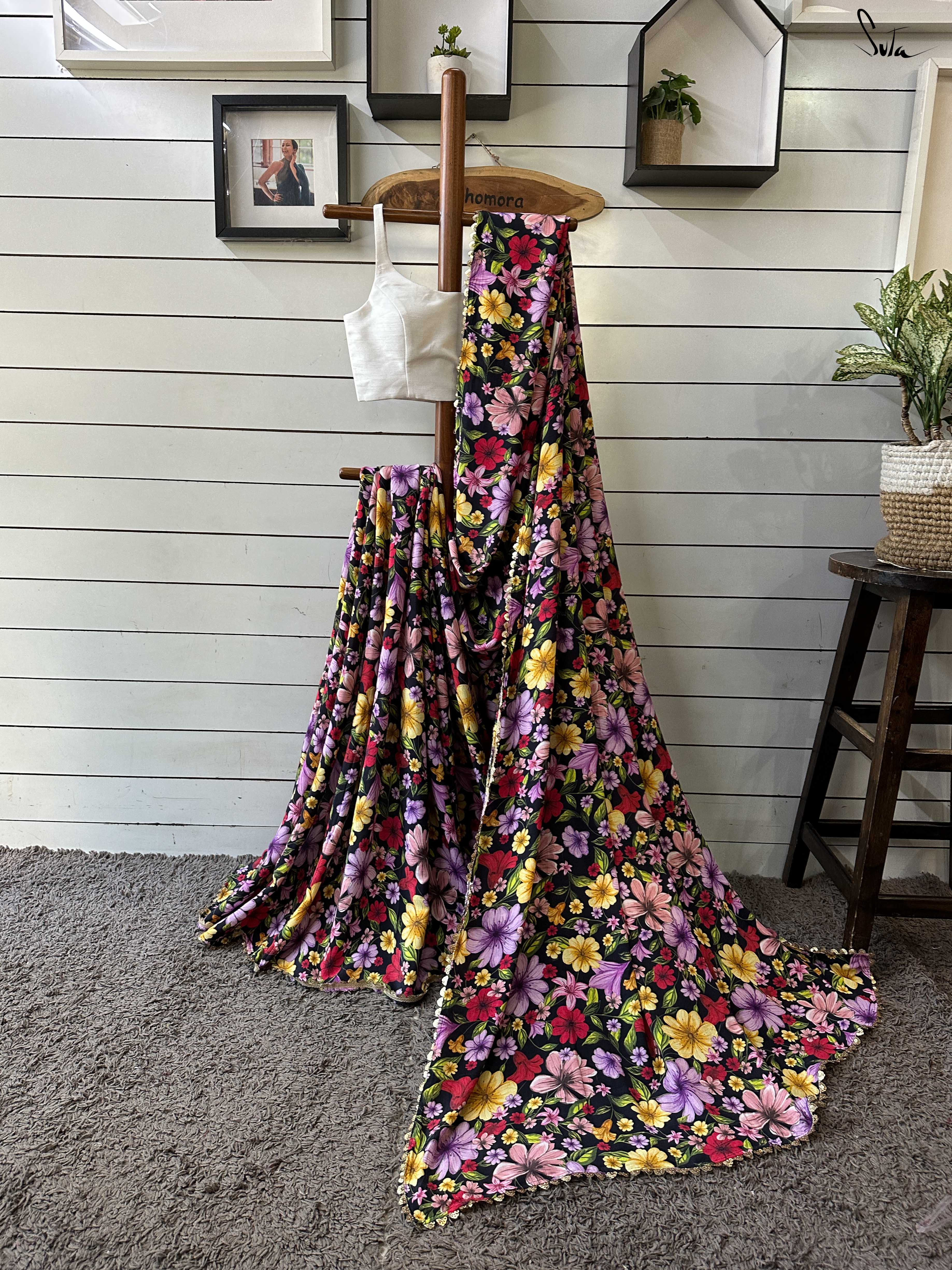 Women's Multicolor Viscose Saree