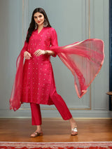 Women's Pink Kurta Set with Duppatta