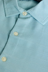 Men's Blue Casual Slim Fit Printed Full Sleeves Shirt