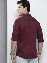 Men's Slim Fit Solid Full Sleeves Spread Collar Casual Shirt