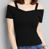 Women's Black Casual Slim Fit Solid Top
