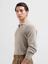 Men's Slim Fit Textured Polo Collar Tshirt