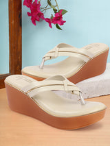 Women's Crisscross Strap Wedge Thong Sandals