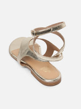 Women's Gold Casual Leather Slingback