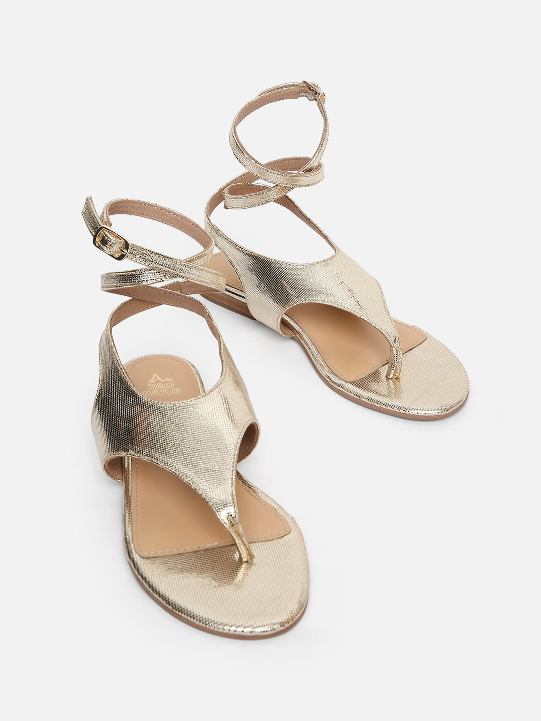 Women's Gold Casual Leather Slingback