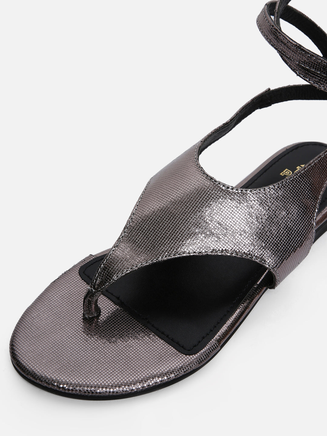 Women's Silver Casual Leather Slingback