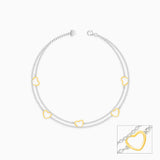 Dual Tone United Hearts Anklet
