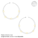 Dual Tone United Hearts Anklet