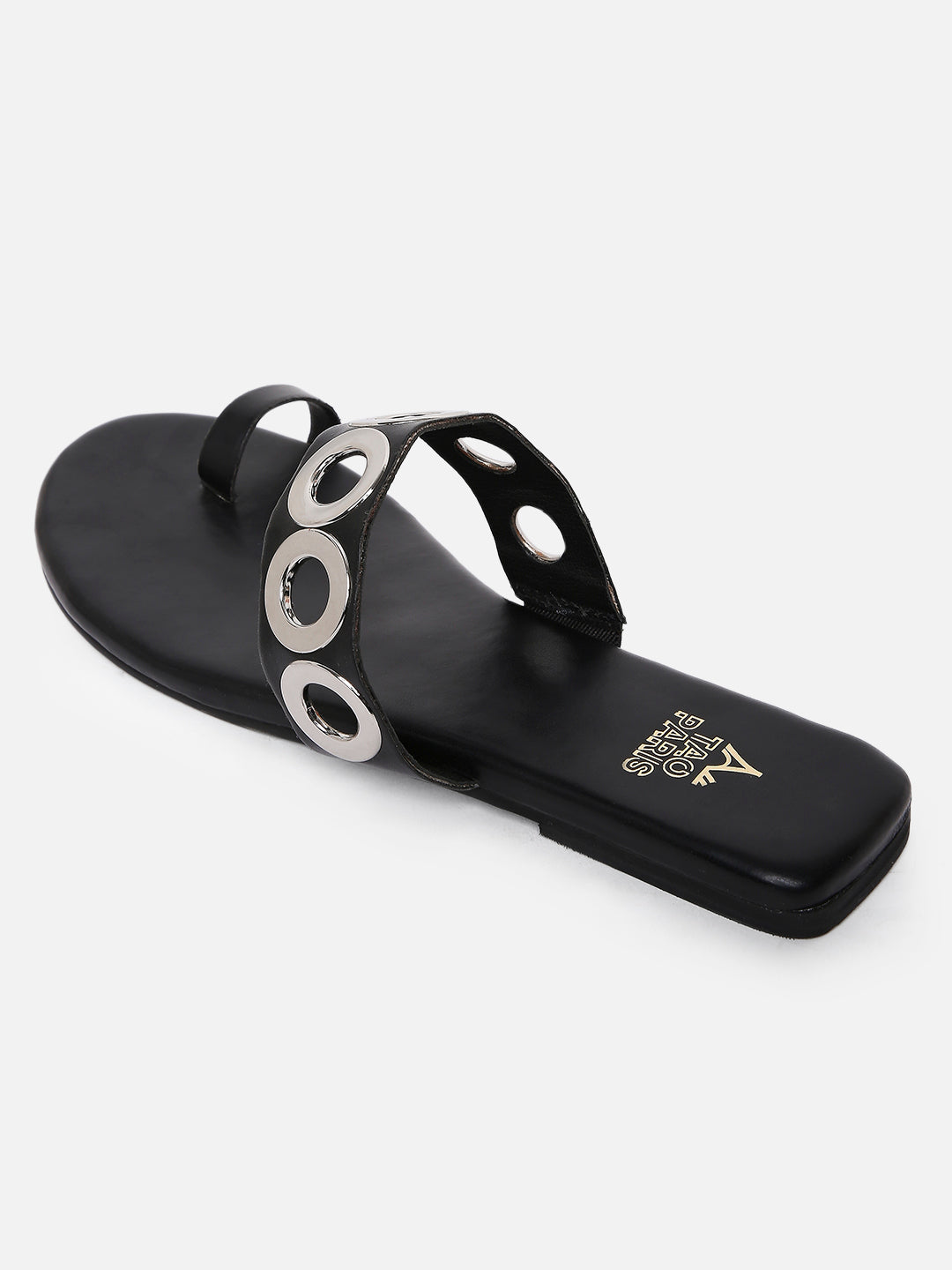 Women's Black Casual PU Slip-Ons