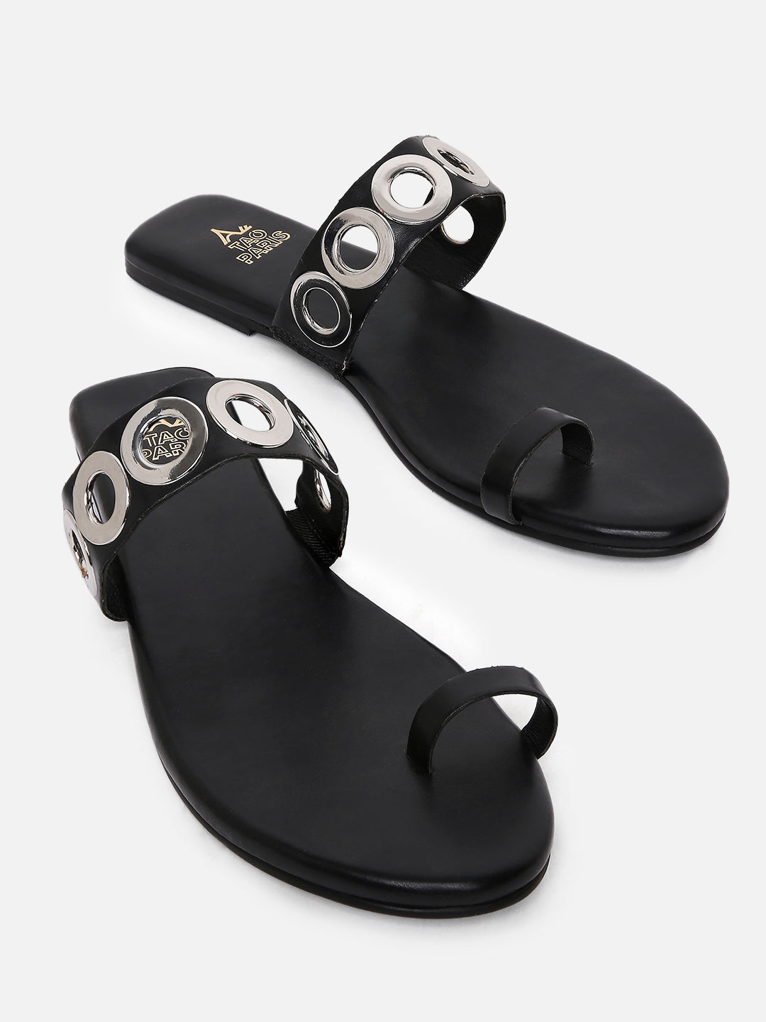 Women's Black Casual PU Slip-Ons