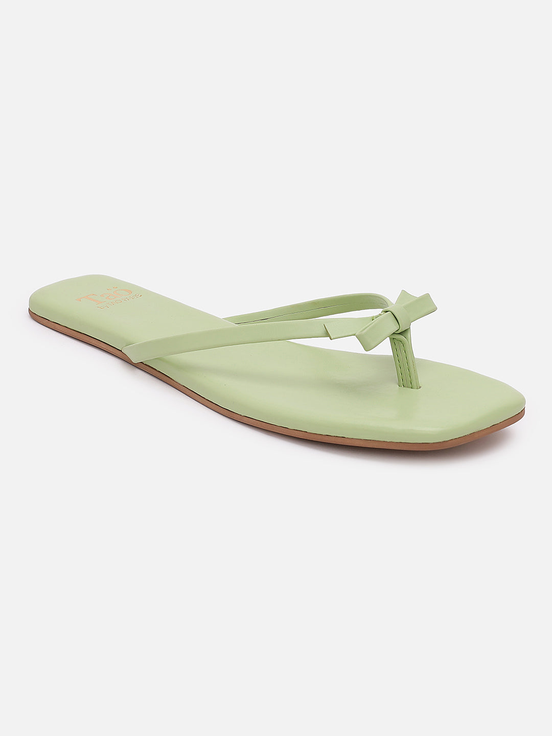Women's Green Casual PU Flip-Flops