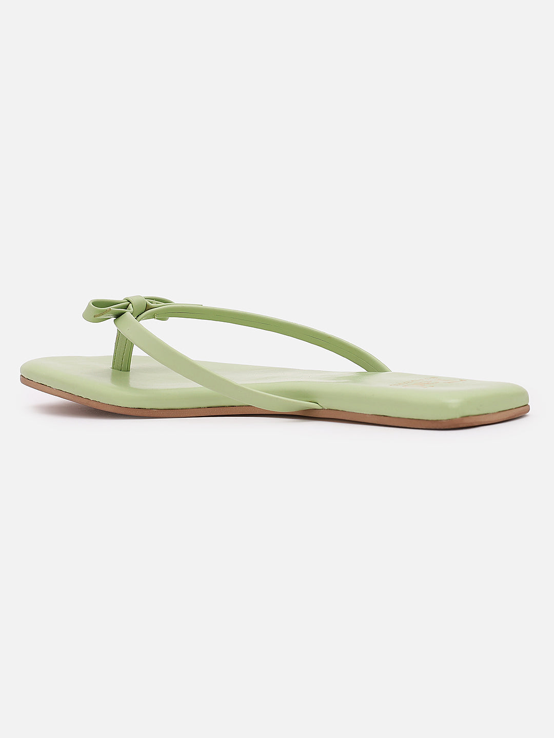 Women's Green Casual PU Flip-Flops