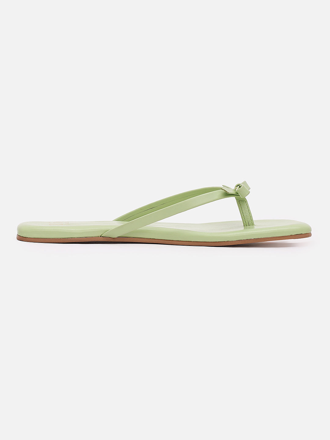 Women's Green Casual PU Flip-Flops