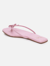 Women's Pink Casual PU Flip-Flops