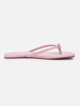 Women's Pink Casual PU Flip-Flops