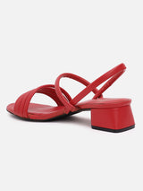 Women's Red Casual PU Slingback