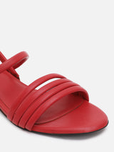 Women's Red Casual PU Slingback