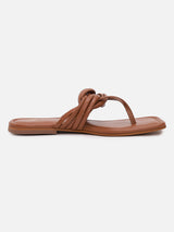 Women's Tan Casual PU Slip-Ons