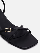 Women's Black Casual PU Ankle Strap