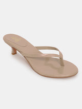 Women's Beige Casual PU Slip-Ons