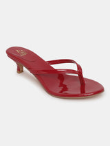 Women's Red Casual PU Slip-Ons