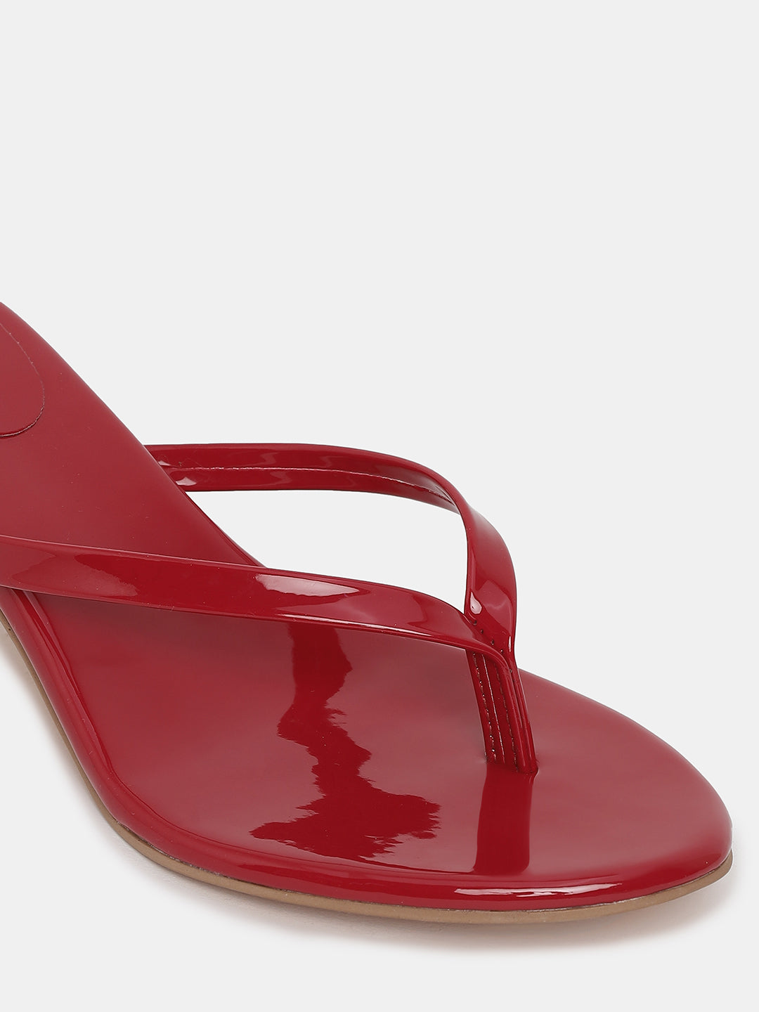 Women's Red Casual PU Slip-Ons