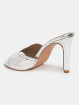 Women's Silver Casual PU Slip-Ons