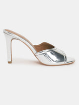 Women's Silver Casual PU Slip-Ons