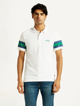 Mens Half Sleeves White Slim Fit Polo Tshirt