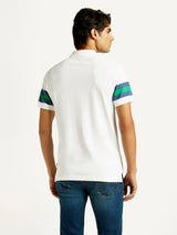 Mens Half Sleeves White Slim Fit Polo Tshirt