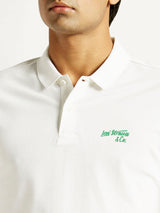 Mens Half Sleeves White Slim Fit Polo Tshirt