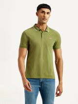 Men's Green Casual Pure Cotton Slim Fit Polo Tshirt