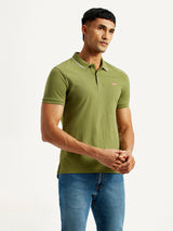 Men's Green Casual Pure Cotton Slim Fit Polo Tshirt