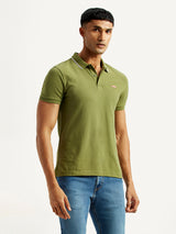 Men's Green Casual Pure Cotton Slim Fit Polo Tshirt