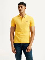 Men's Yellow Casual Pure Cotton Slim Fit Polo Tshirt
