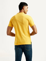 Men's Yellow Casual Pure Cotton Slim Fit Polo Tshirt
