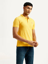 Men's Yellow Casual Pure Cotton Slim Fit Polo Tshirt