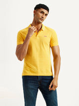 Men's Yellow Casual Pure Cotton Slim Fit Polo Tshirt