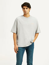Mens Half Sleeves Grey Graphics Regular Fit Tshirt