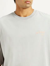 Mens Half Sleeves Grey Graphics Regular Fit Tshirt