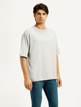 Mens Half Sleeves Grey Graphics Regular Fit Tshirt