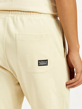 Mens Beige Knit Joggers Regular Fit