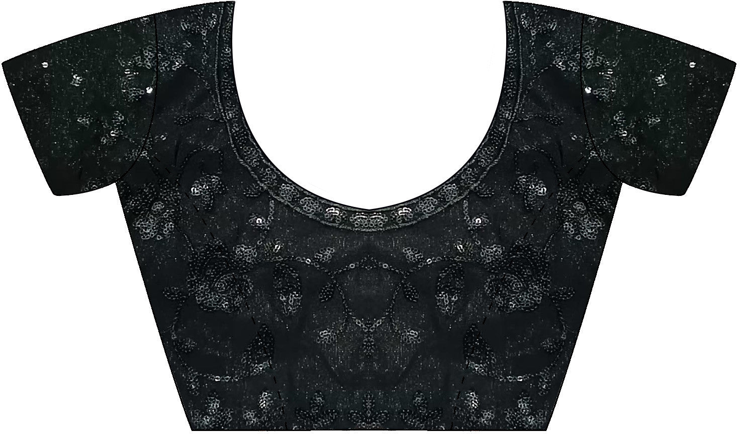 Women's Georgette Black Embellished Designer Saree with Blouse Piece