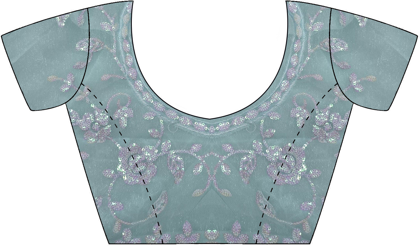 Women's Georgette Blue Embellished Designer Saree with Blouse Piece