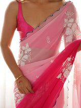 Women's Pink Festive Saree