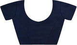 Women's Paper Silk Navy Embellished Designer Saree with Blouse Piece