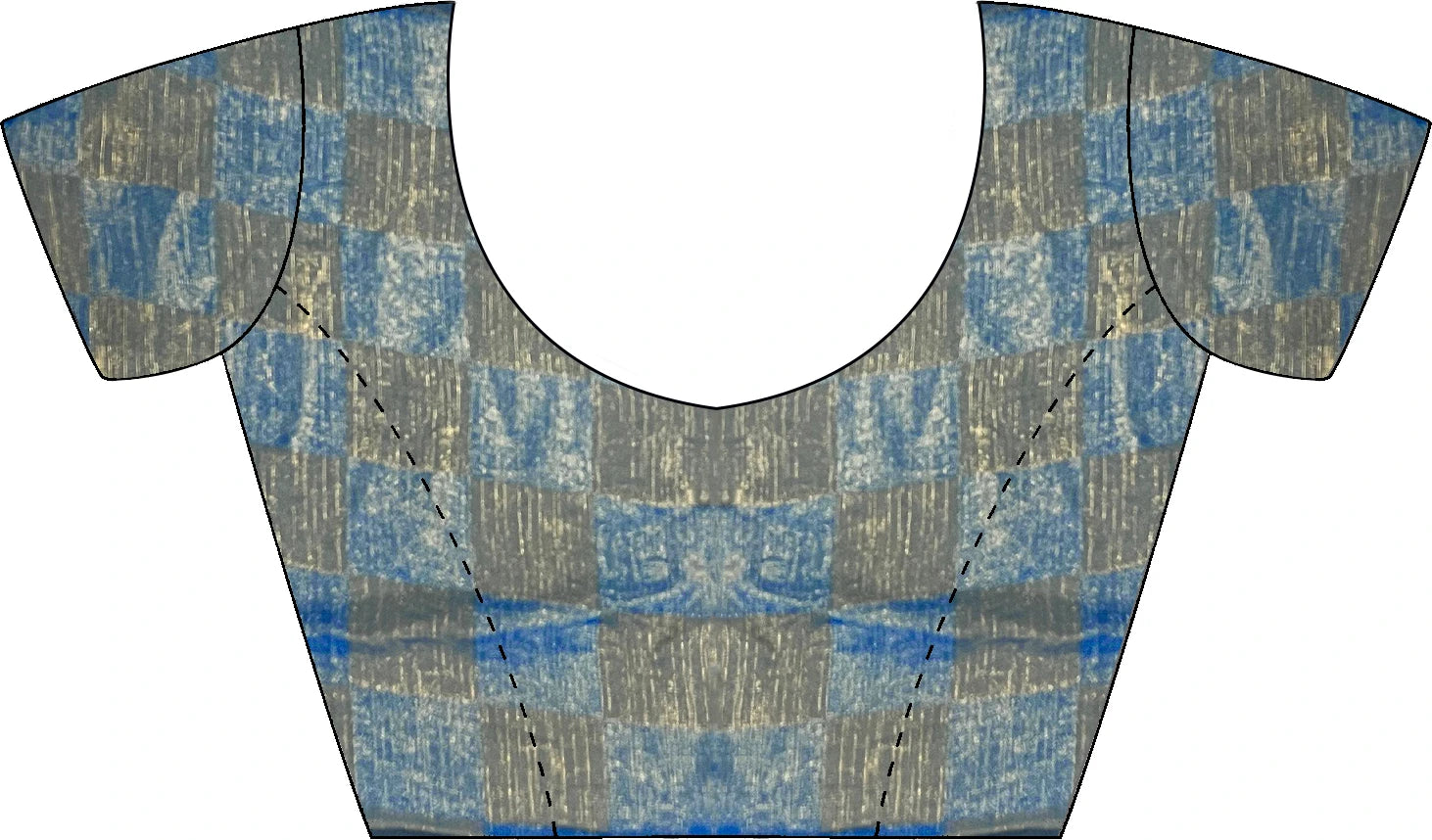 Women's Chiffon Blue Embellished Designer Saree with Blouse Piece