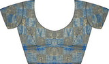 Women's Chiffon Blue Embellished Designer Saree with Blouse Piece