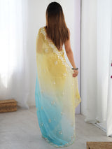 Women's Yellow Festive Saree